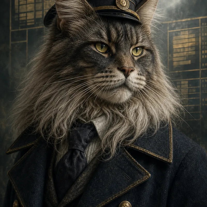 Maine Coon portrait — cinematic character realism