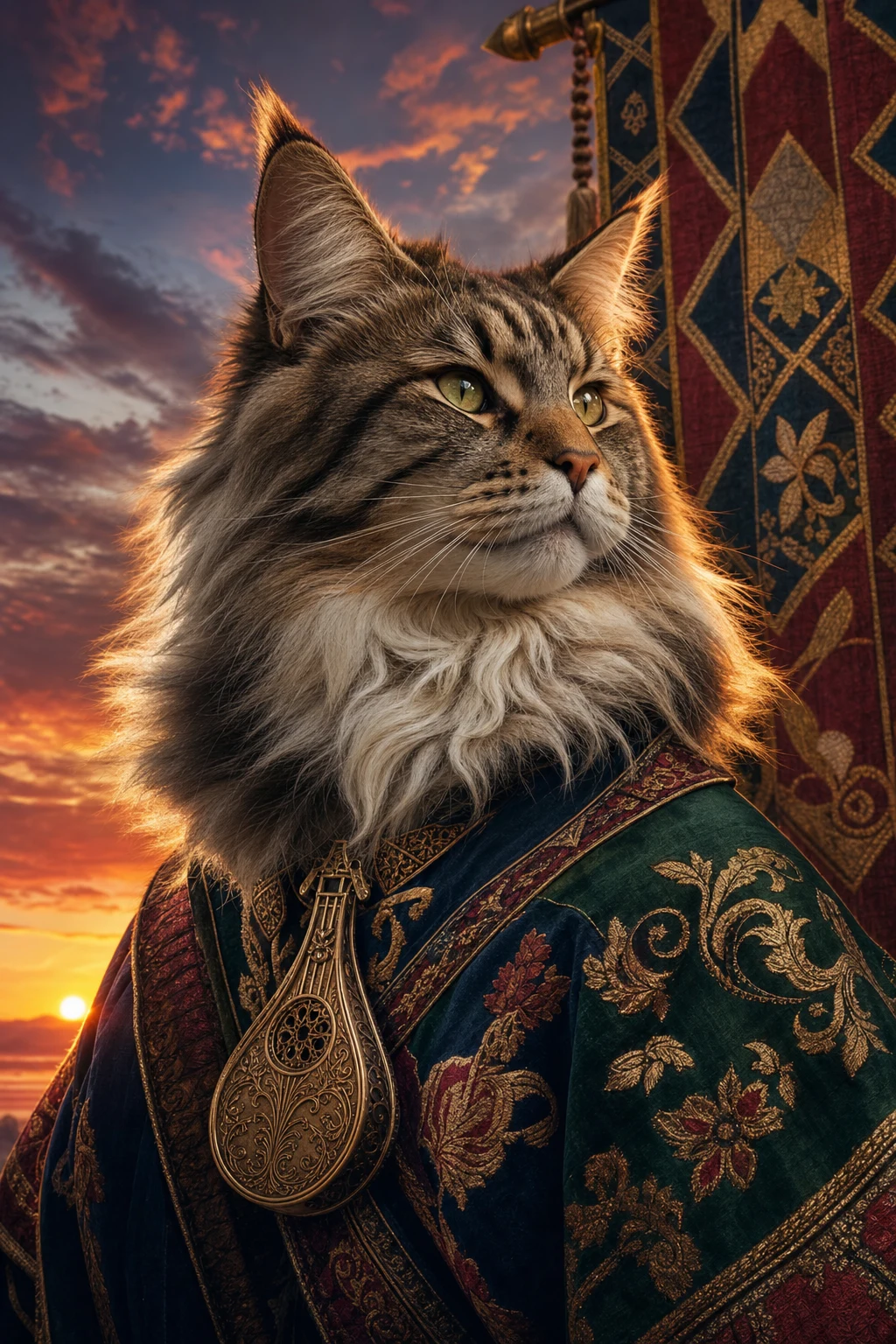Freya the Norwegian Forest Cat — Cinematic Character Realism pet portrait