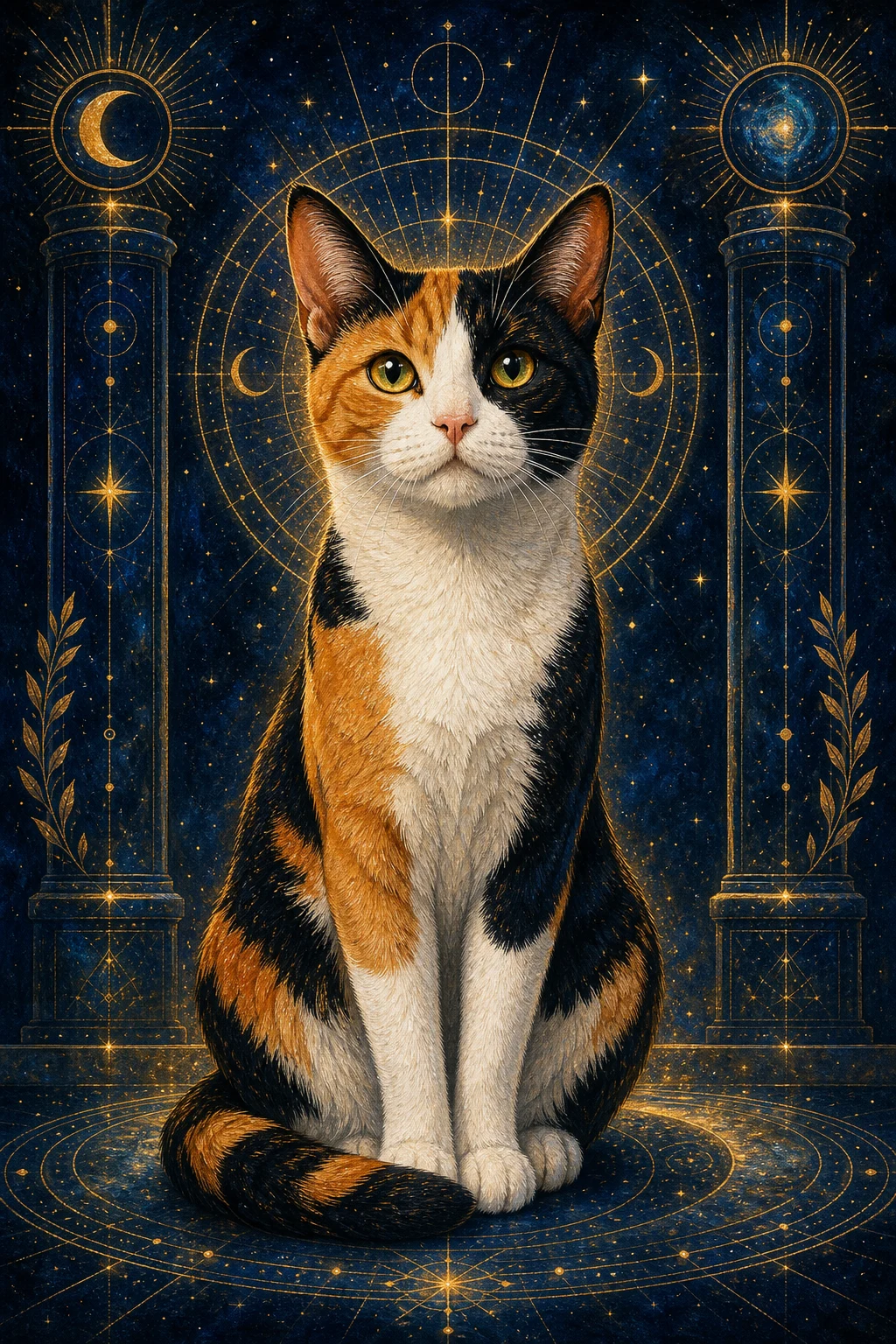 Saffron the Calico Cat — Cosmic Astrology pet portrait