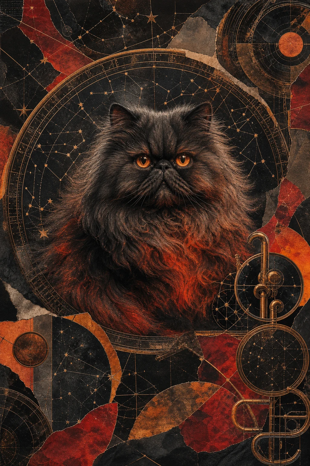 Bijou the Persian — Editorial Collage pet portrait