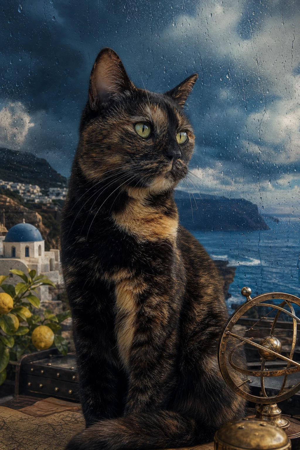 Marisol the tortoiseshell cat — Fine Art Photoreal pet portrait