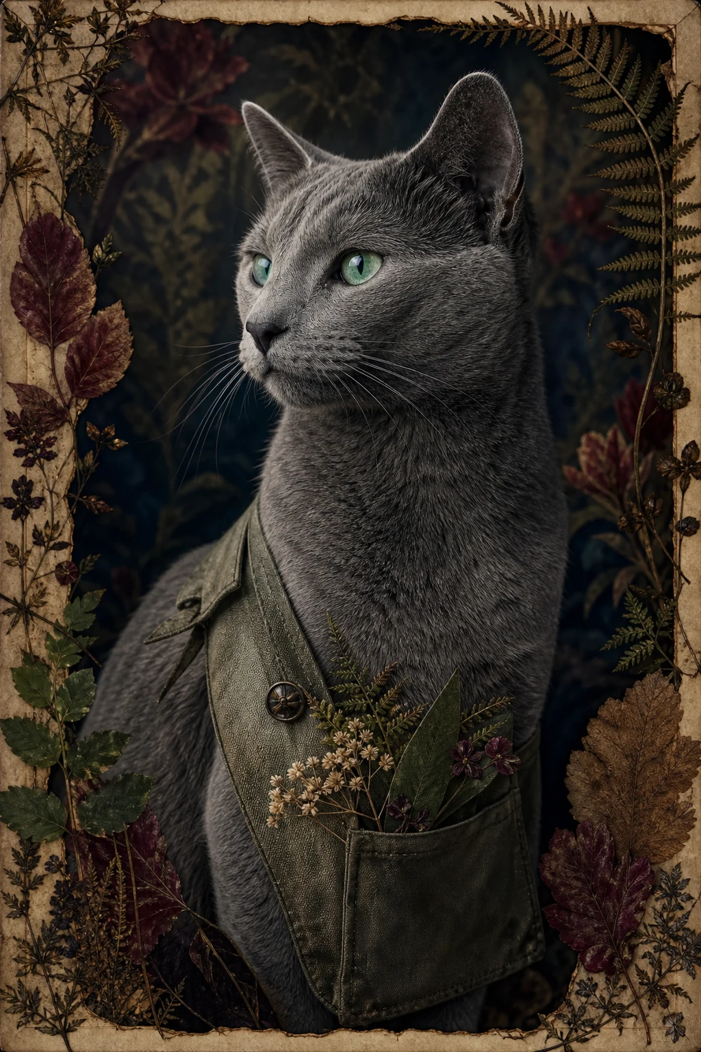 Nikolai the Russian Blue — Fine Art Photoreal pet portrait
