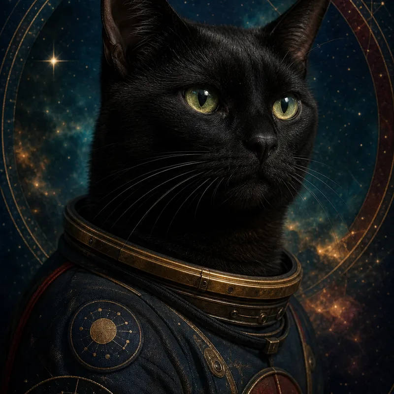 Black Cat portrait — fine art photoreal