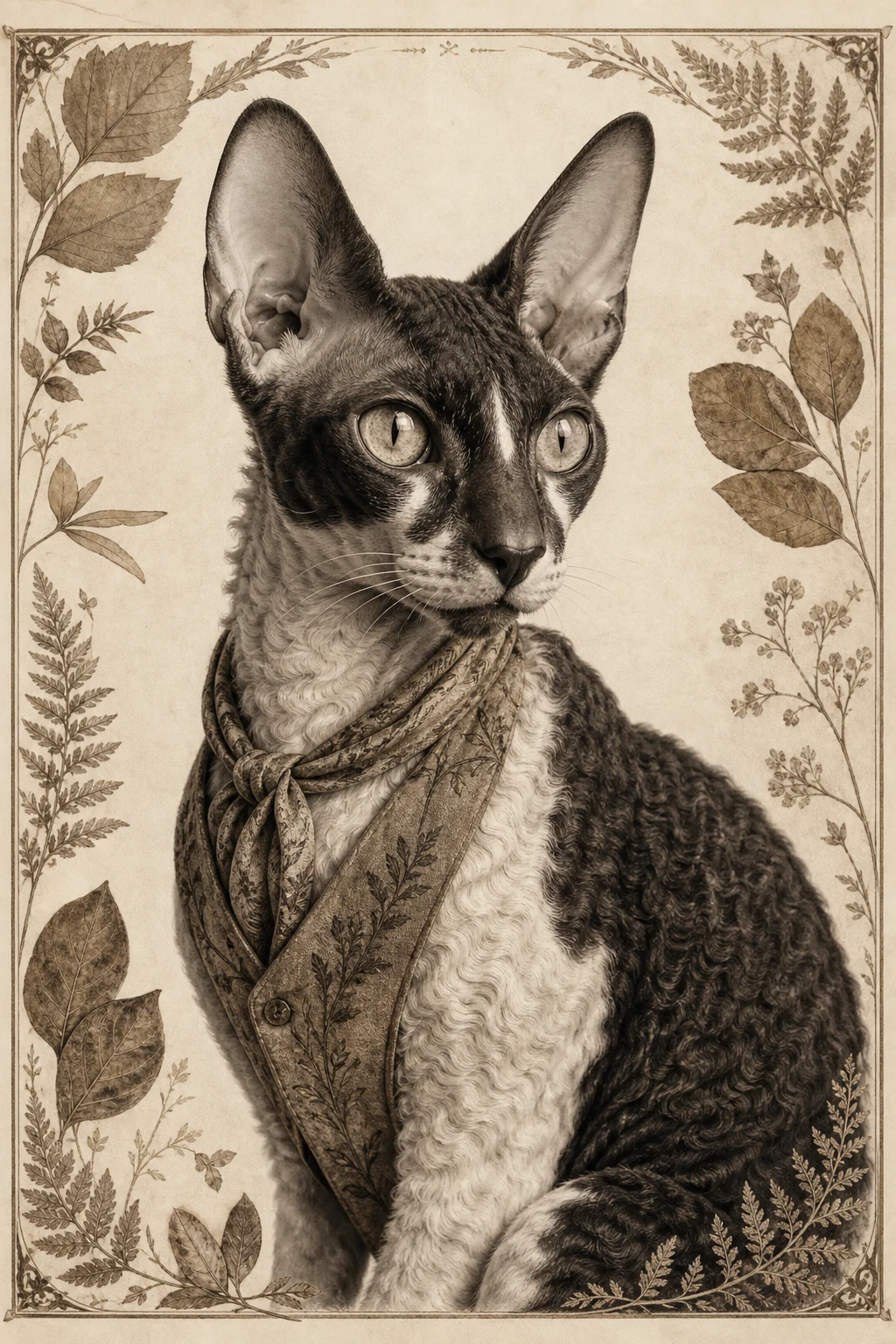 Sable the Cornish Rex — Fine Art Photoreal pet portrait