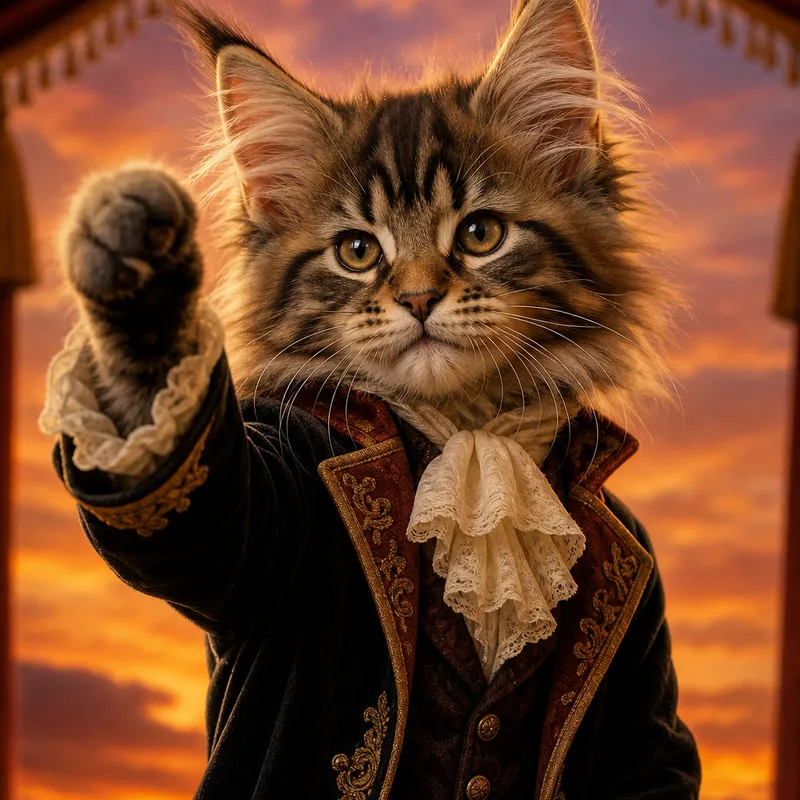 Maine Coon portrait — natural light canvas
