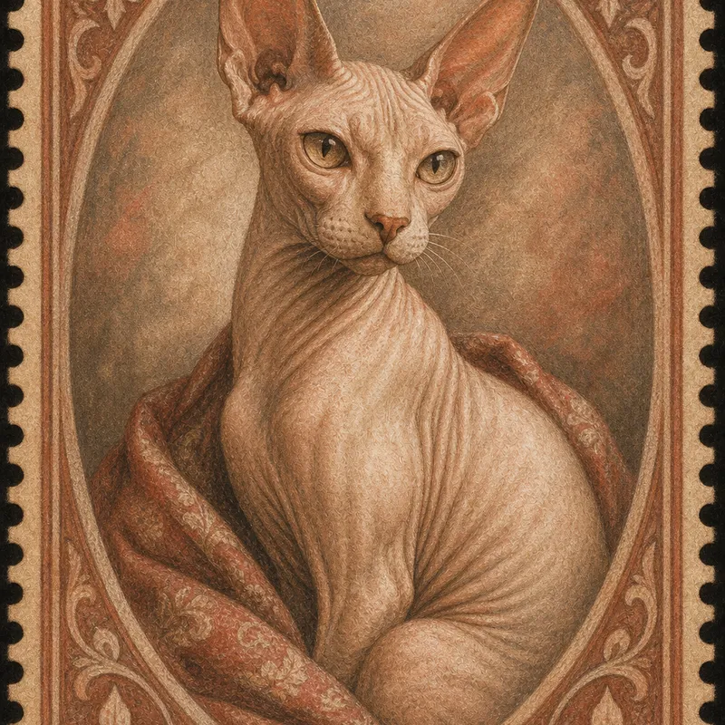 Sphynx portrait — renaissance chalk pastel