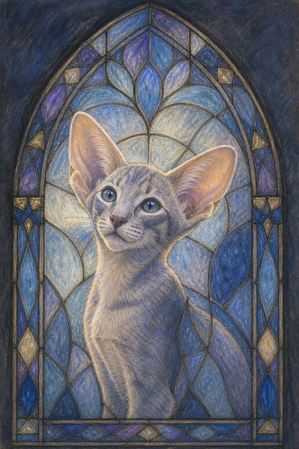 Lumi the Oriental Shorthair — Renaissance Chalk Pastel pet portrait