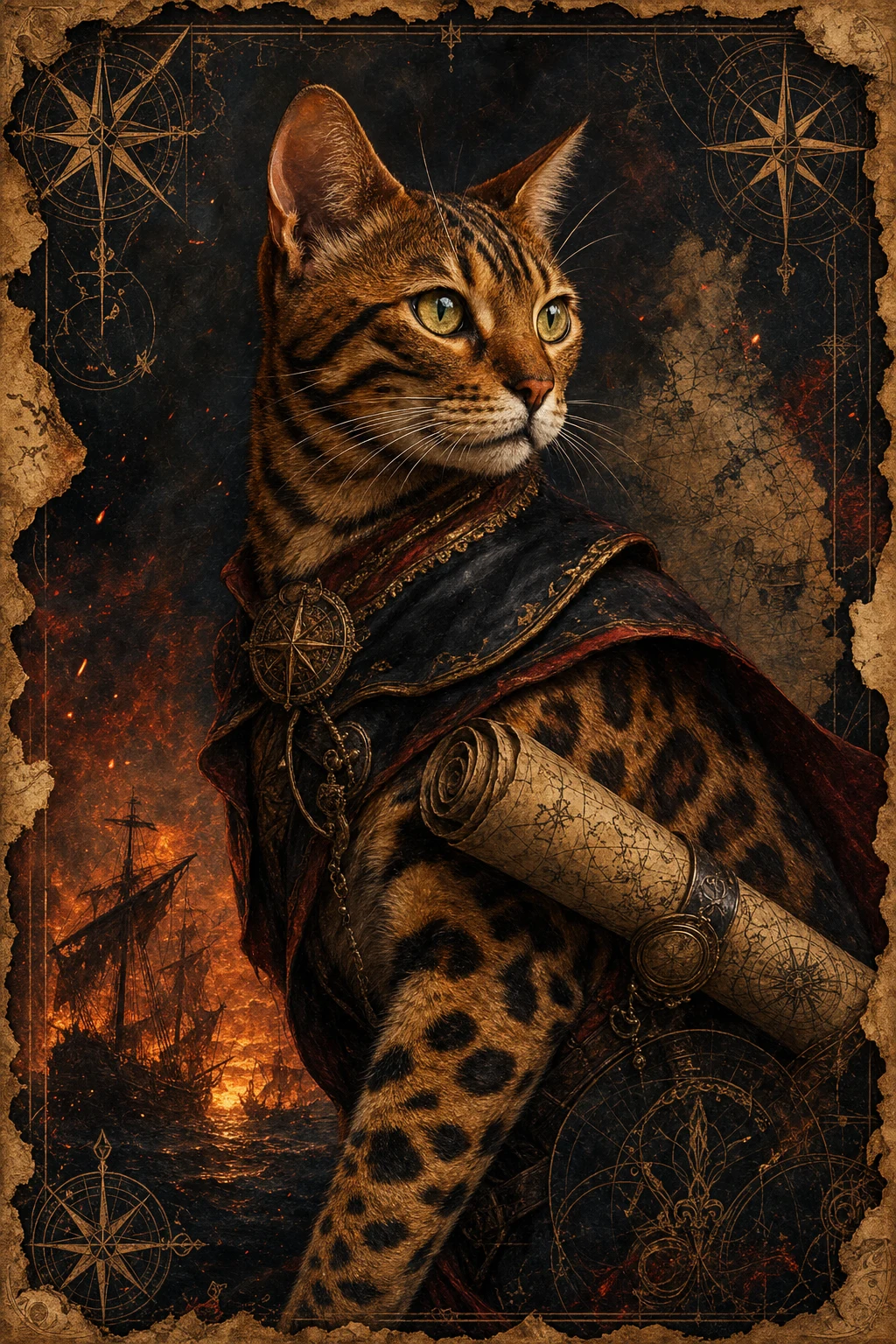 Saffron the Bengal — Royal Oil pet portrait