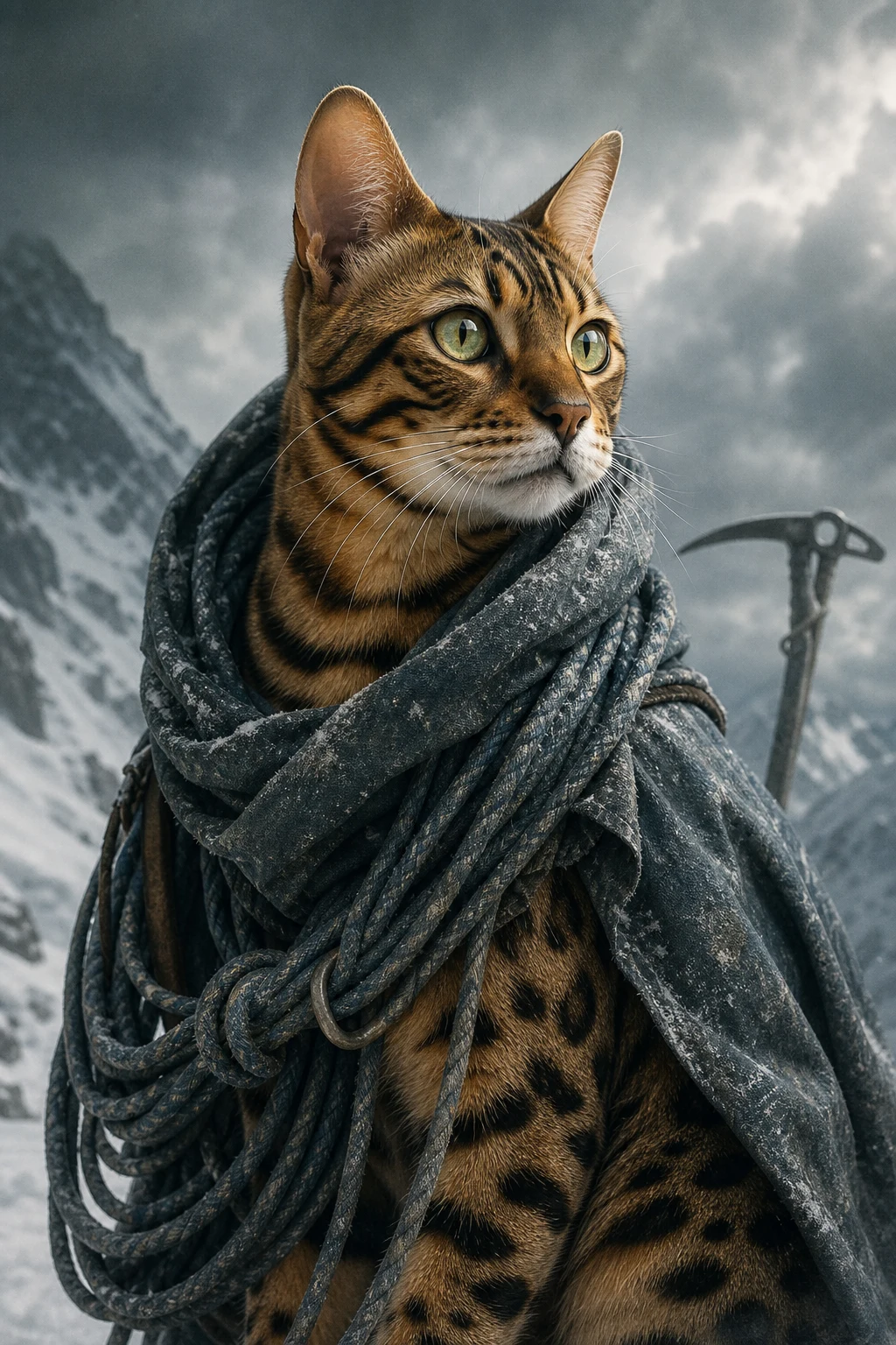 Rafi the Bengal — Studio Canvas Realism pet portrait