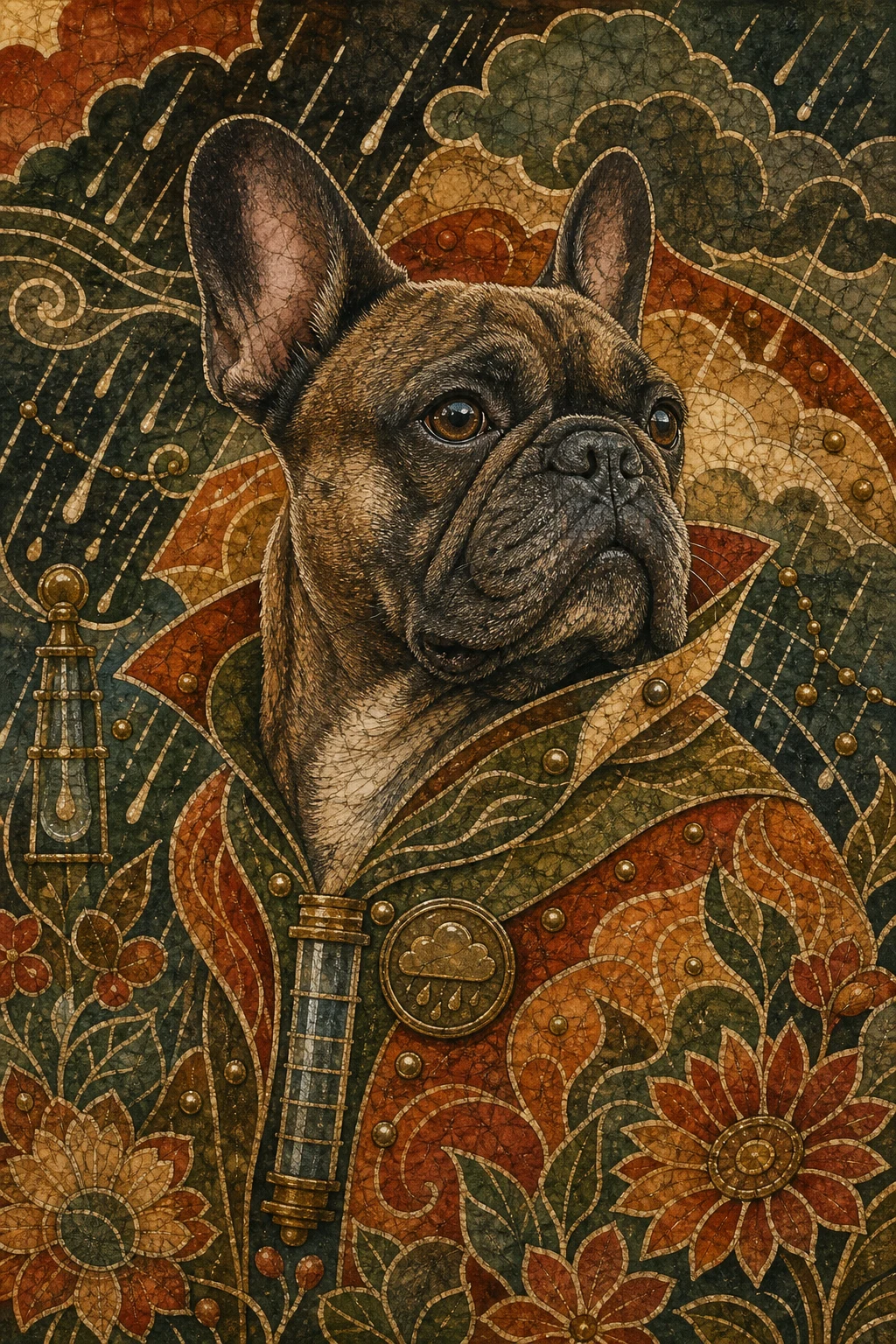 Claude the French Bulldog — Batik Wax Resist pet portrait