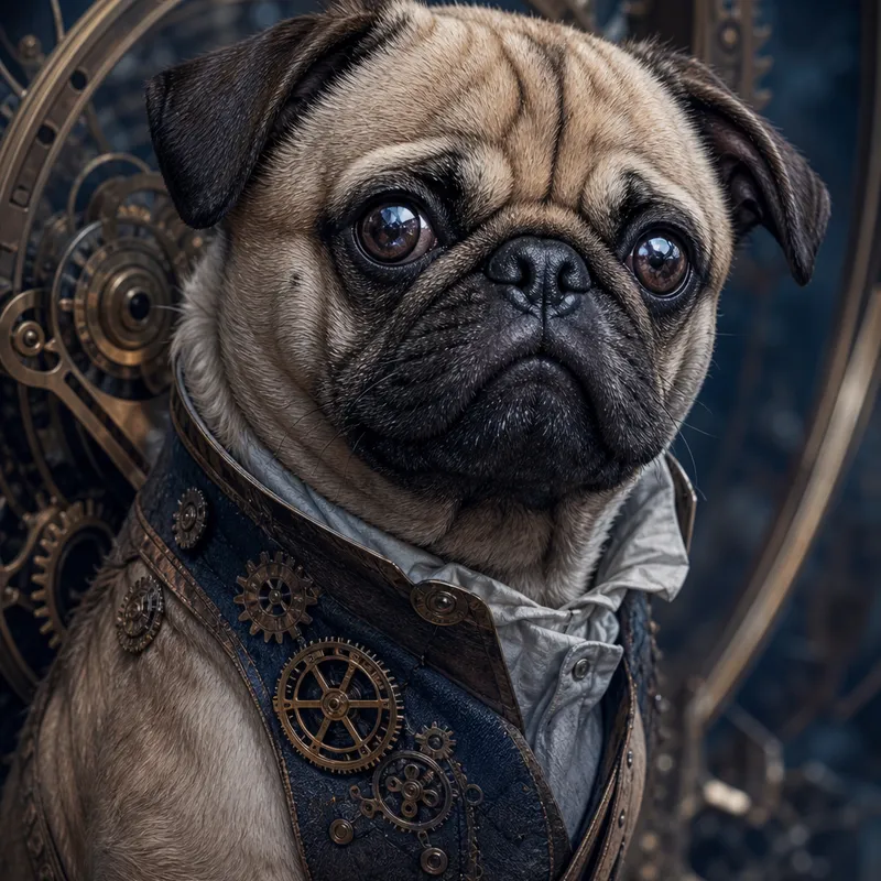 Pug portrait — cinematic character realism