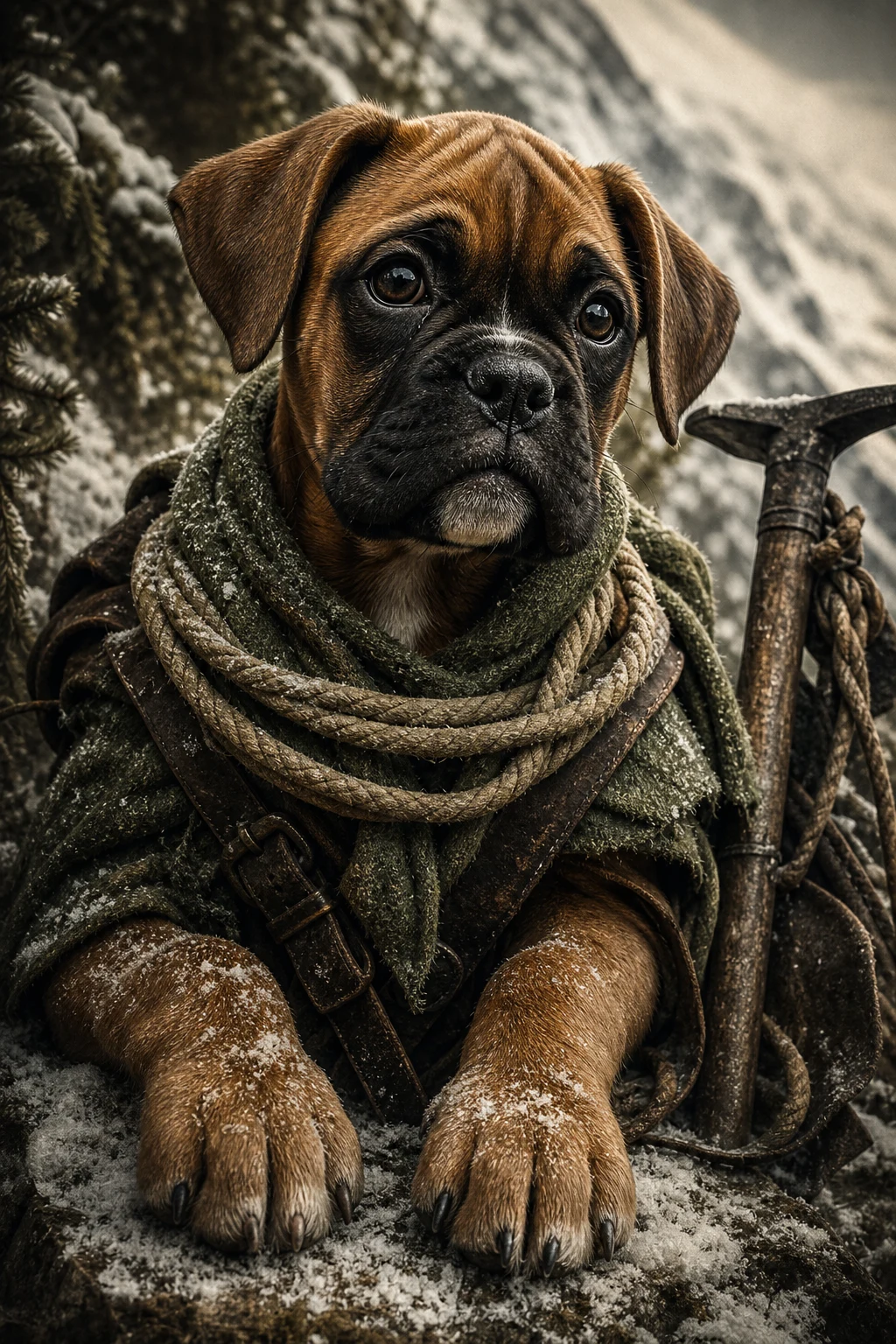Otis the Boxer — Cinematic Character Realism pet portrait