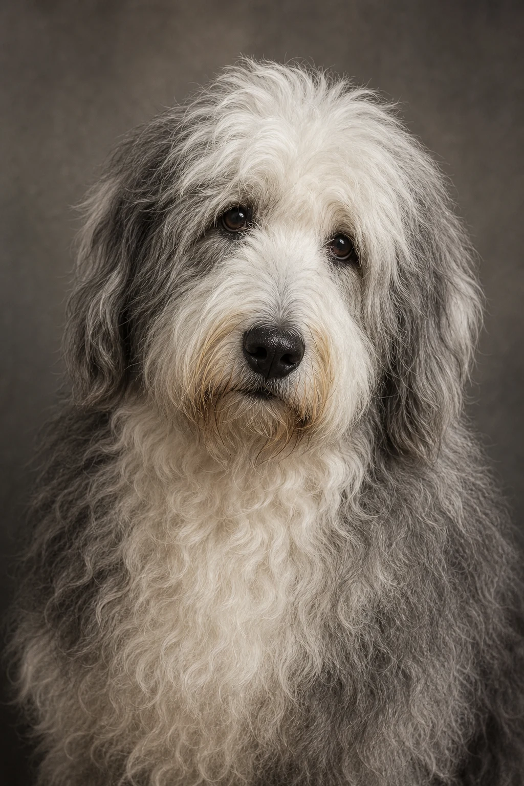 Winston the Old English Sheepdog — Cinematic Character Realism pet portrait