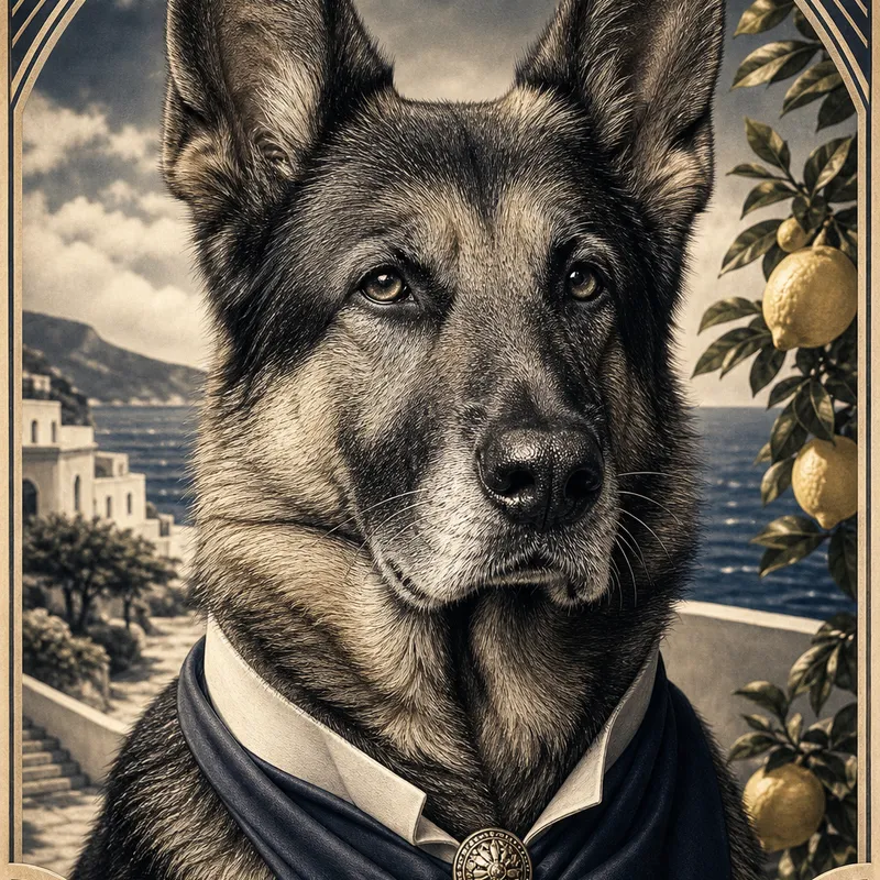 German Shepherd portrait — cinematic character realism