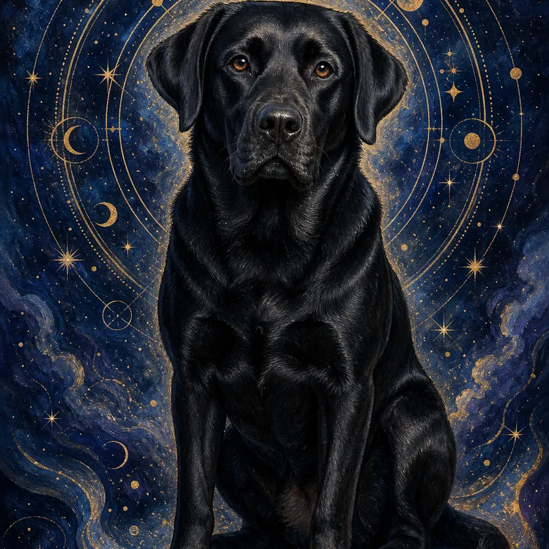 Labrador portrait — cosmic astrology