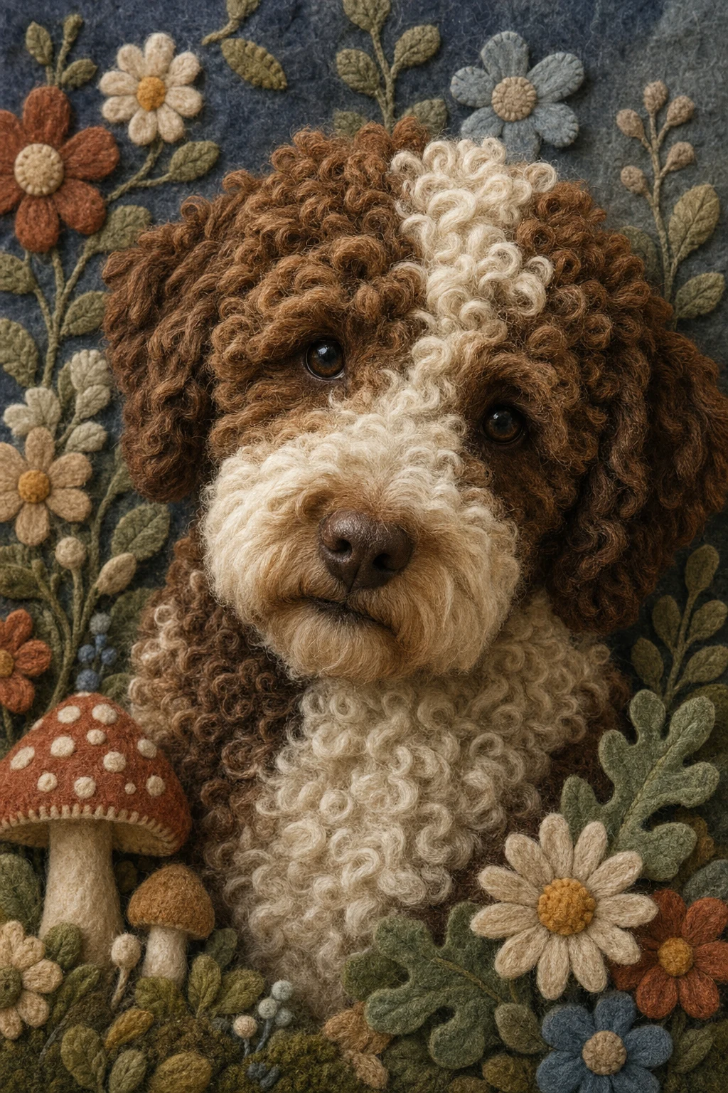 Otter the Lagotto Romagnolo — Felted Wool Plush pet portrait