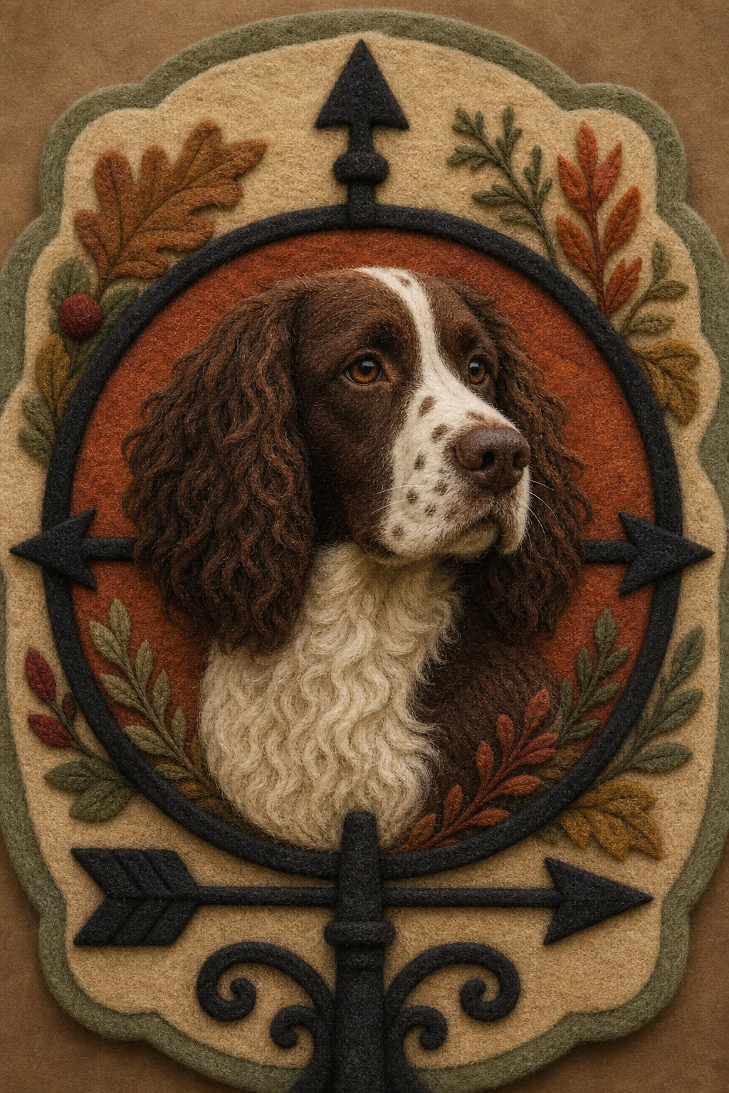 Tilly the Springer Spaniel — Felted Wool Plush pet portrait