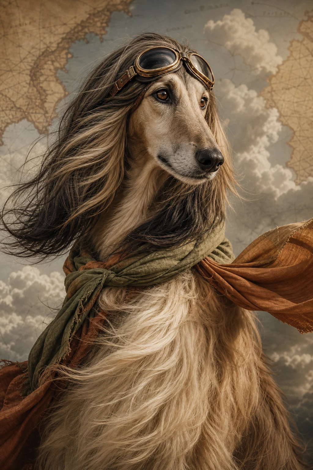Farah the Afghan Hound — Fine Art Photoreal pet portrait
