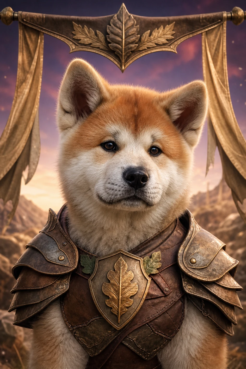 Haru the Akita — Fine Art Photoreal pet portrait
