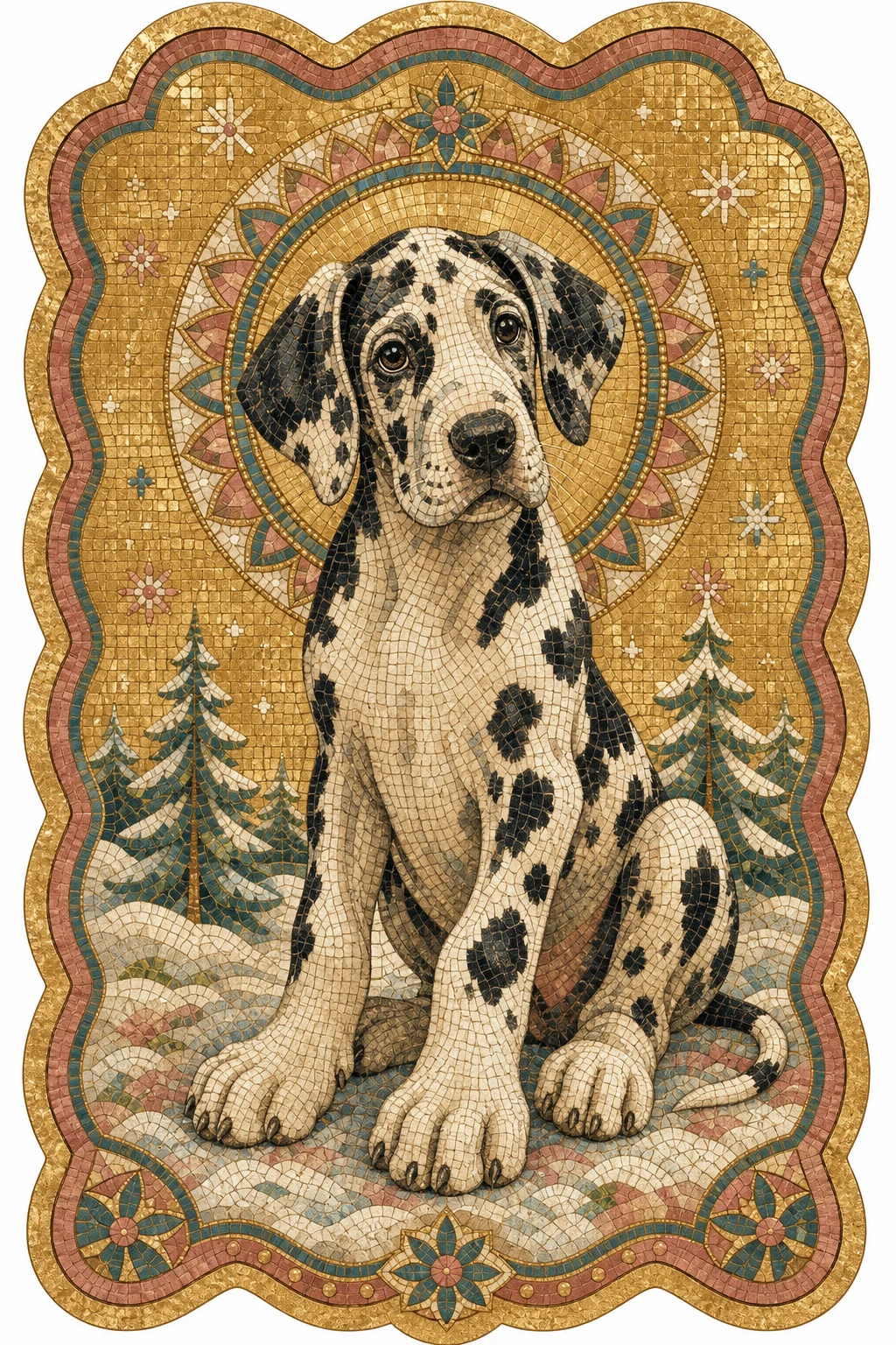 Mabel the Great Dane — Mosaic Byzantine Gold pet portrait