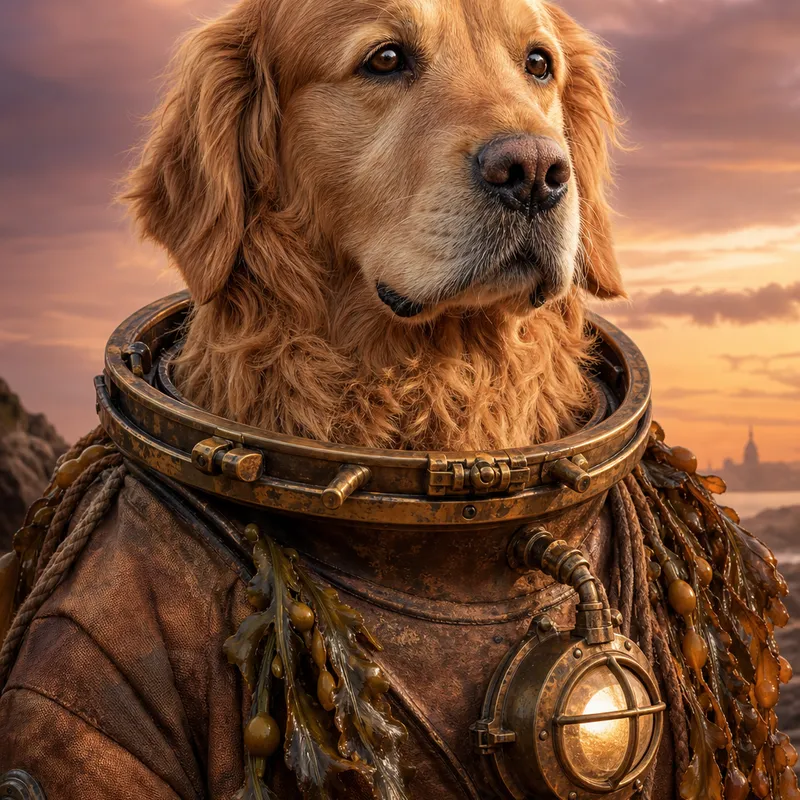 Golden Retriever portrait — natural light canvas