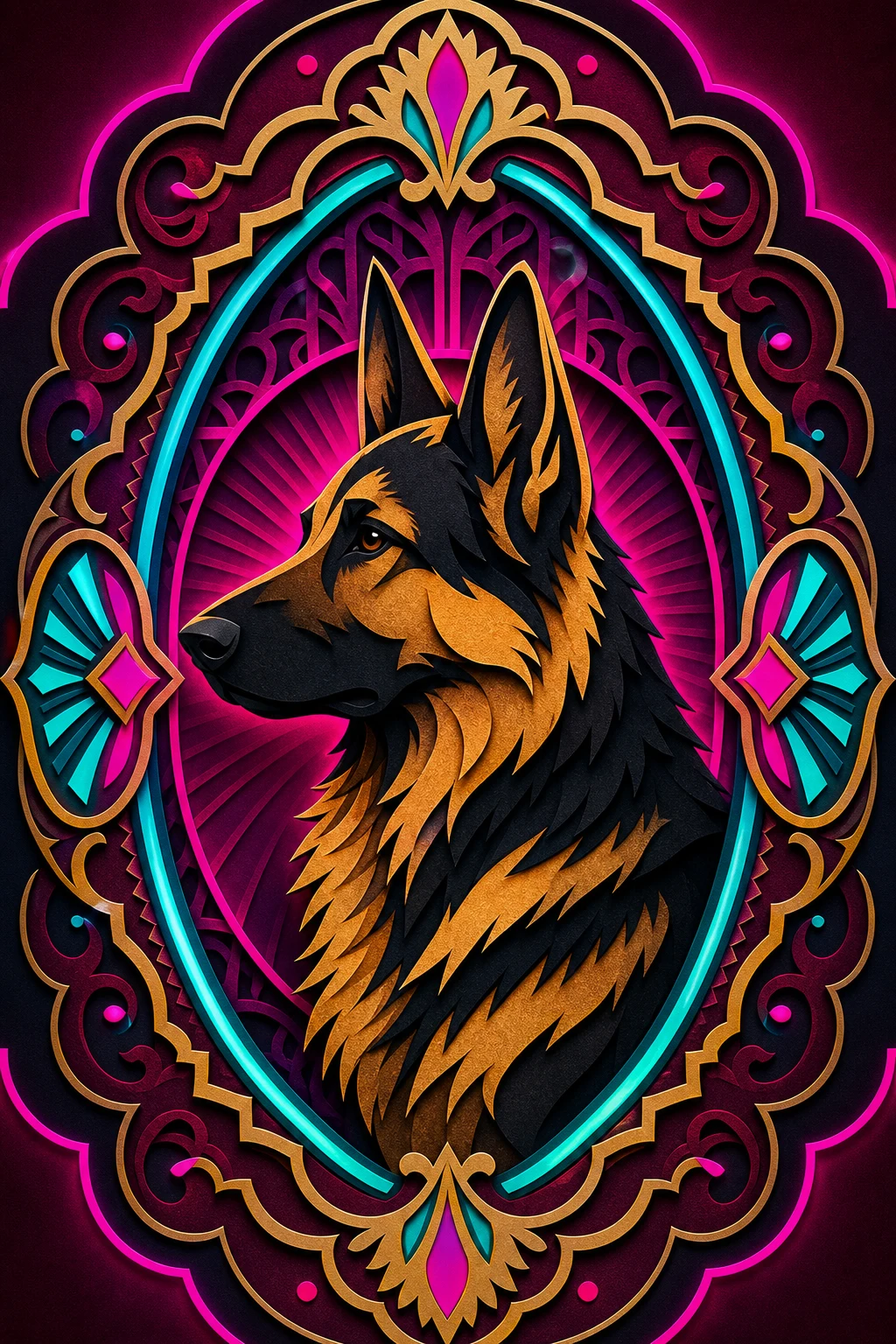 Kaiser the German Shepherd — Paper Cut Silhouette pet portrait
