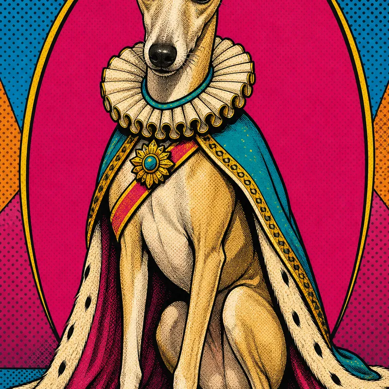 Whippet portrait — pop art