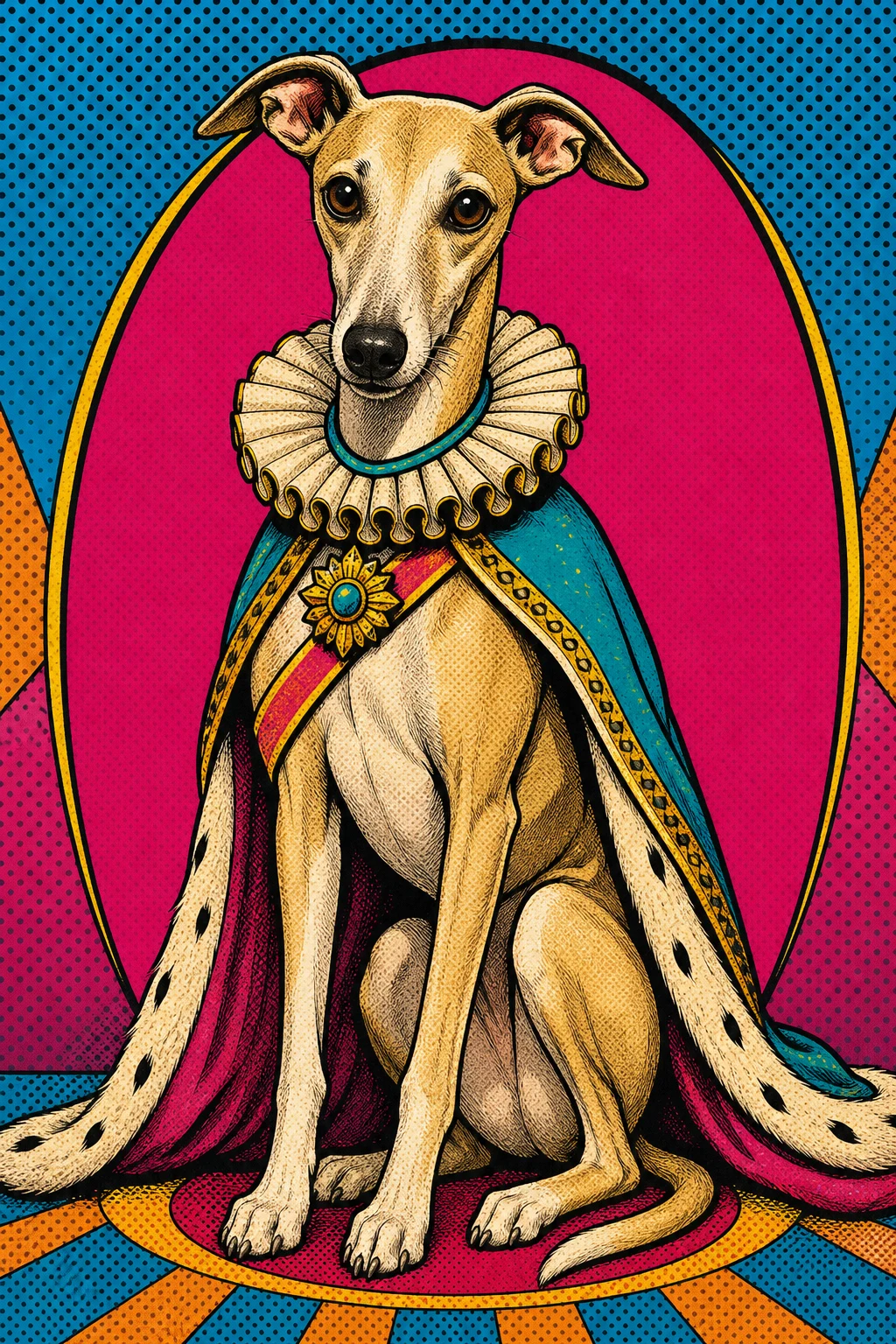 Cecil the Whippet — Pop Art pet portrait