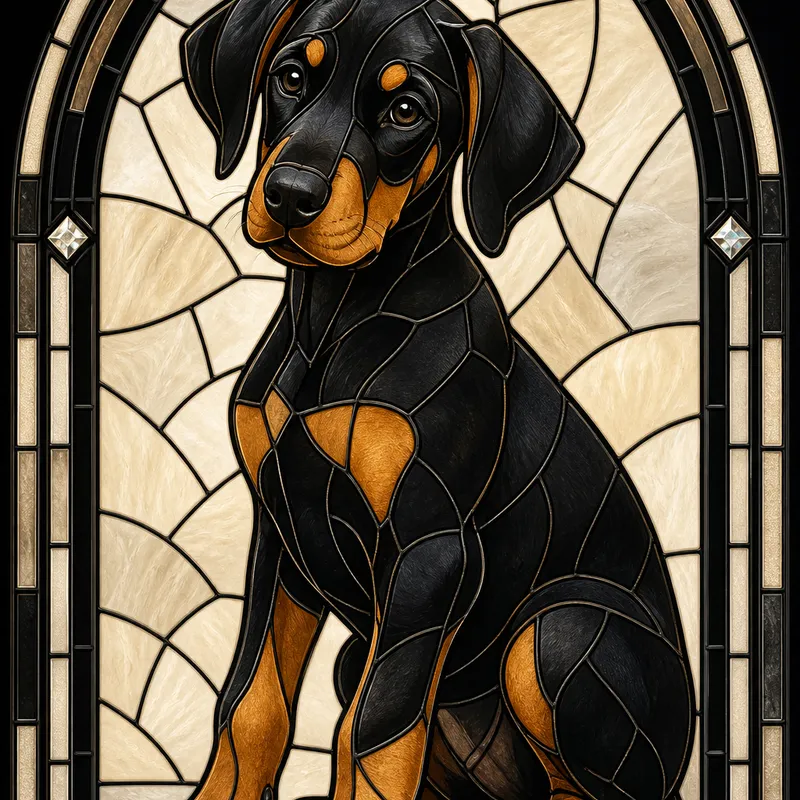 Doberman portrait — pop art