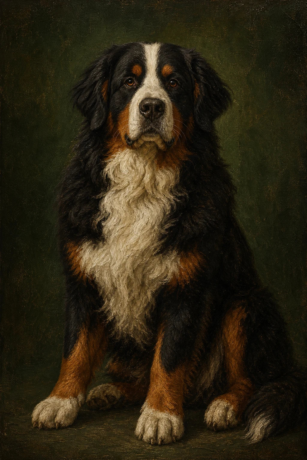 Otto the Bernese Mountain Dog — Renaissance Oil pet portrait