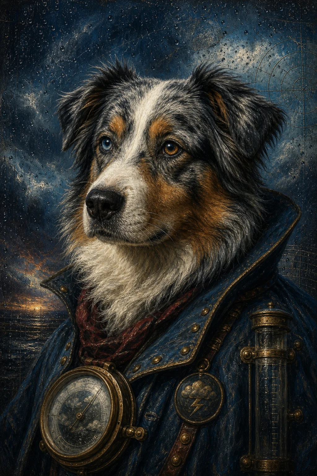 Briar the Australian Shepherd — Renaissance Oil pet portrait