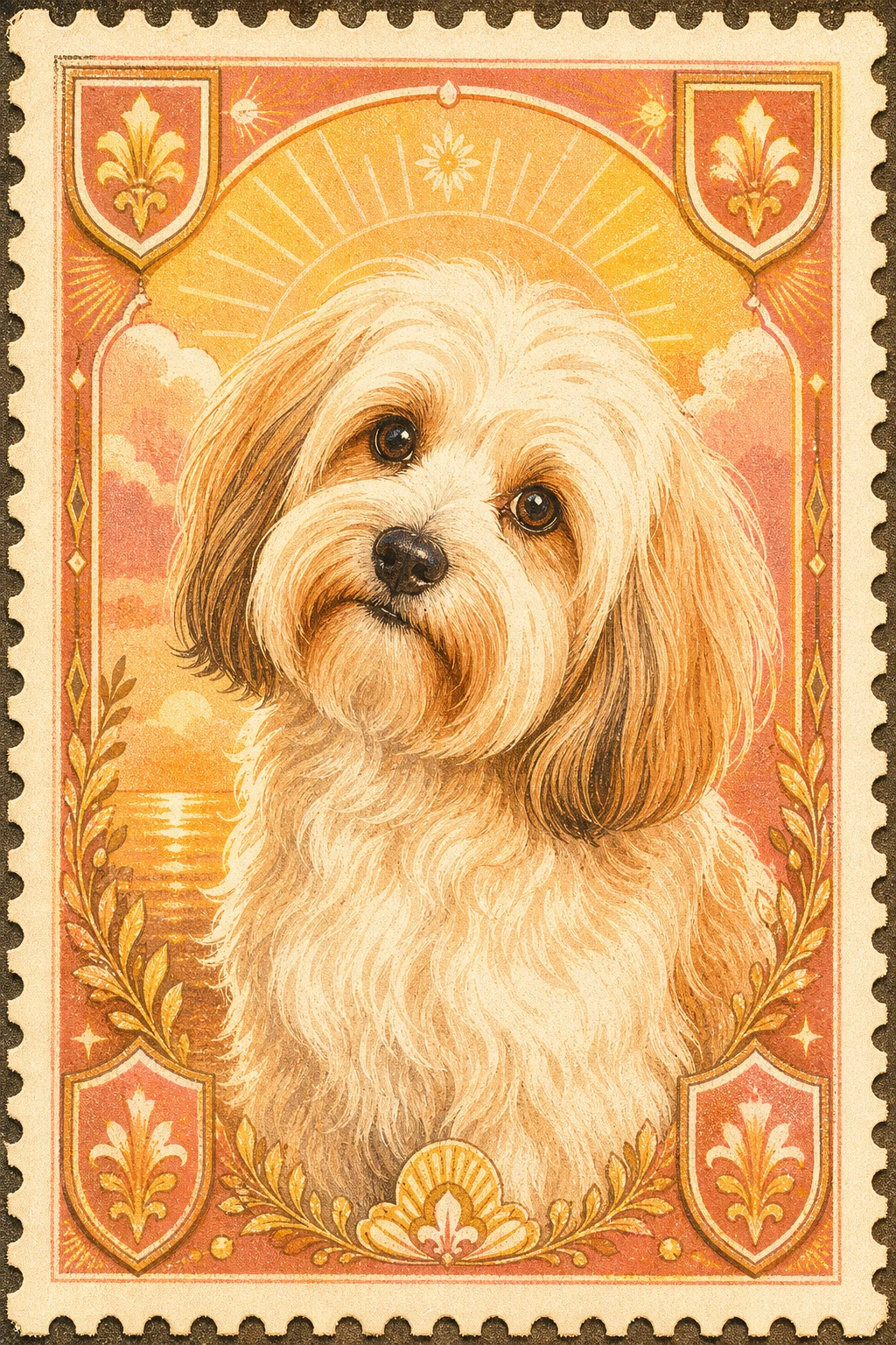 Lulu the Havanese — Risograph Summer Print pet portrait