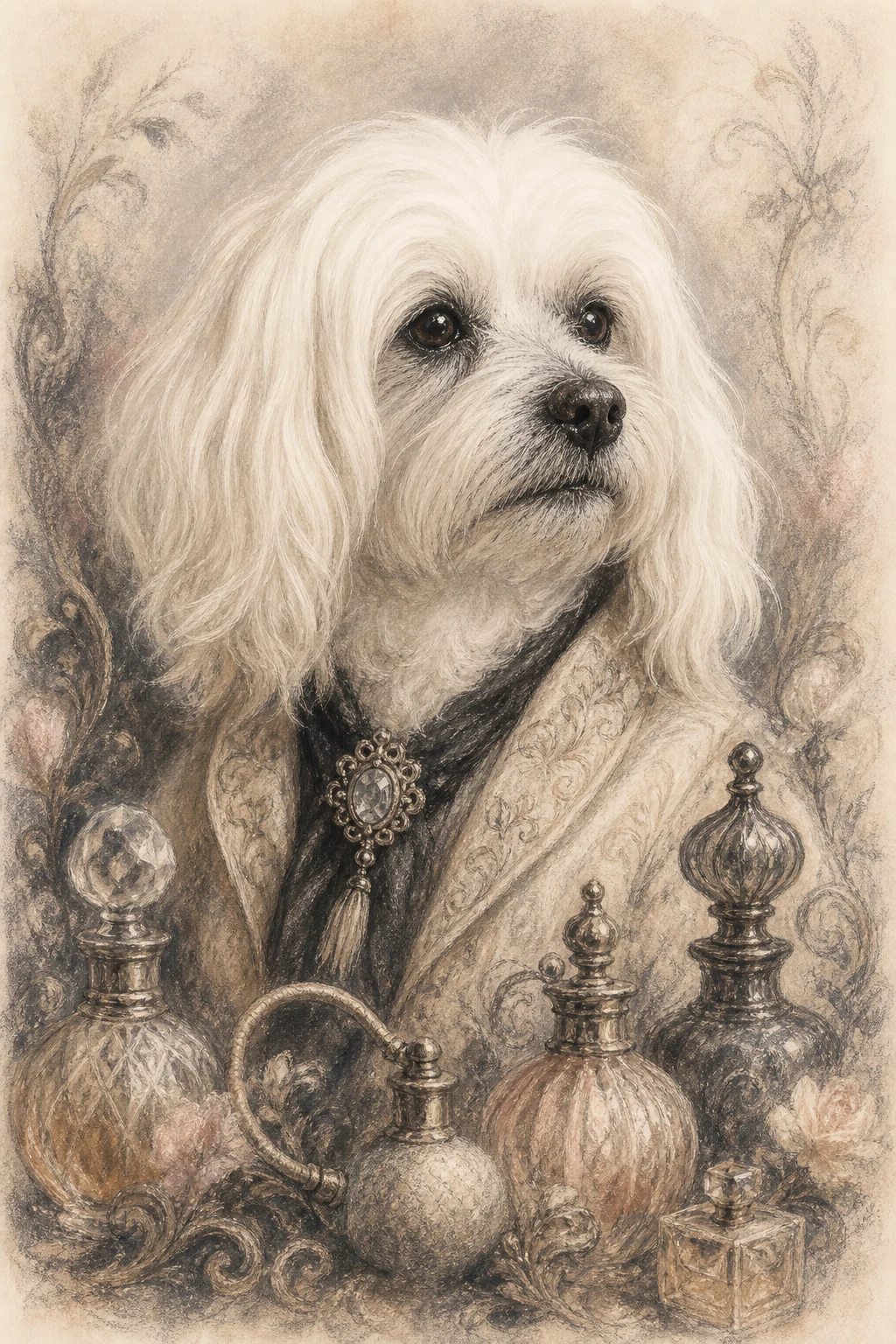 Pearl the Maltese — Soft Pastel pet portrait