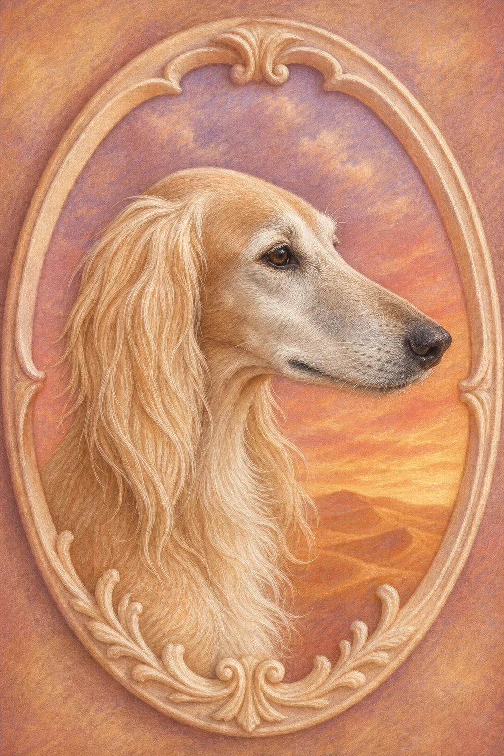 Asha the Saluki — Soft Pastel pet portrait