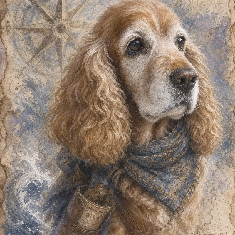Cocker Spaniel portrait — soft pastel