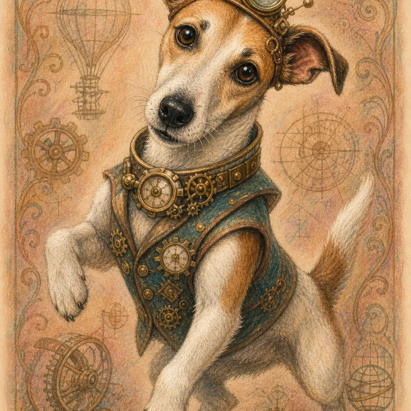 Jack Russell Terrier portrait — soft pastel