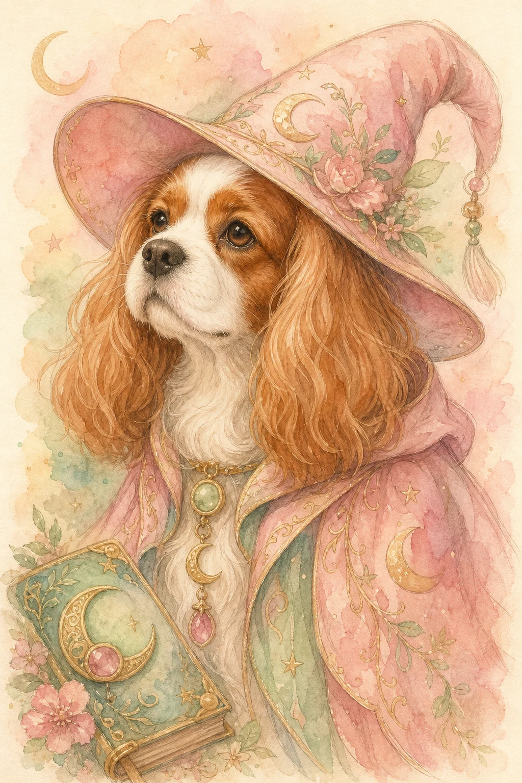 Winnie the Cavalier King Charles Spaniel — Storybook Watercolour pet portrait
