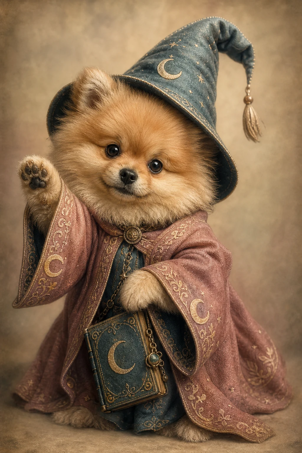 Pip the Pomeranian — Studio Canvas Realism pet portrait