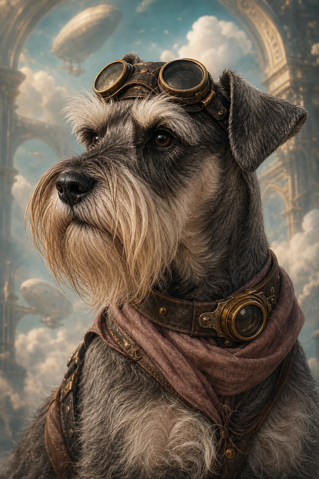 Otto the Miniature Schnauzer — Studio Canvas Realism pet portrait