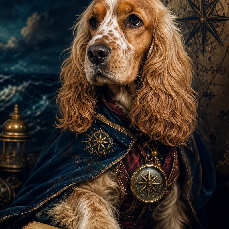 Cocker Spaniel portrait — studio canvas realism