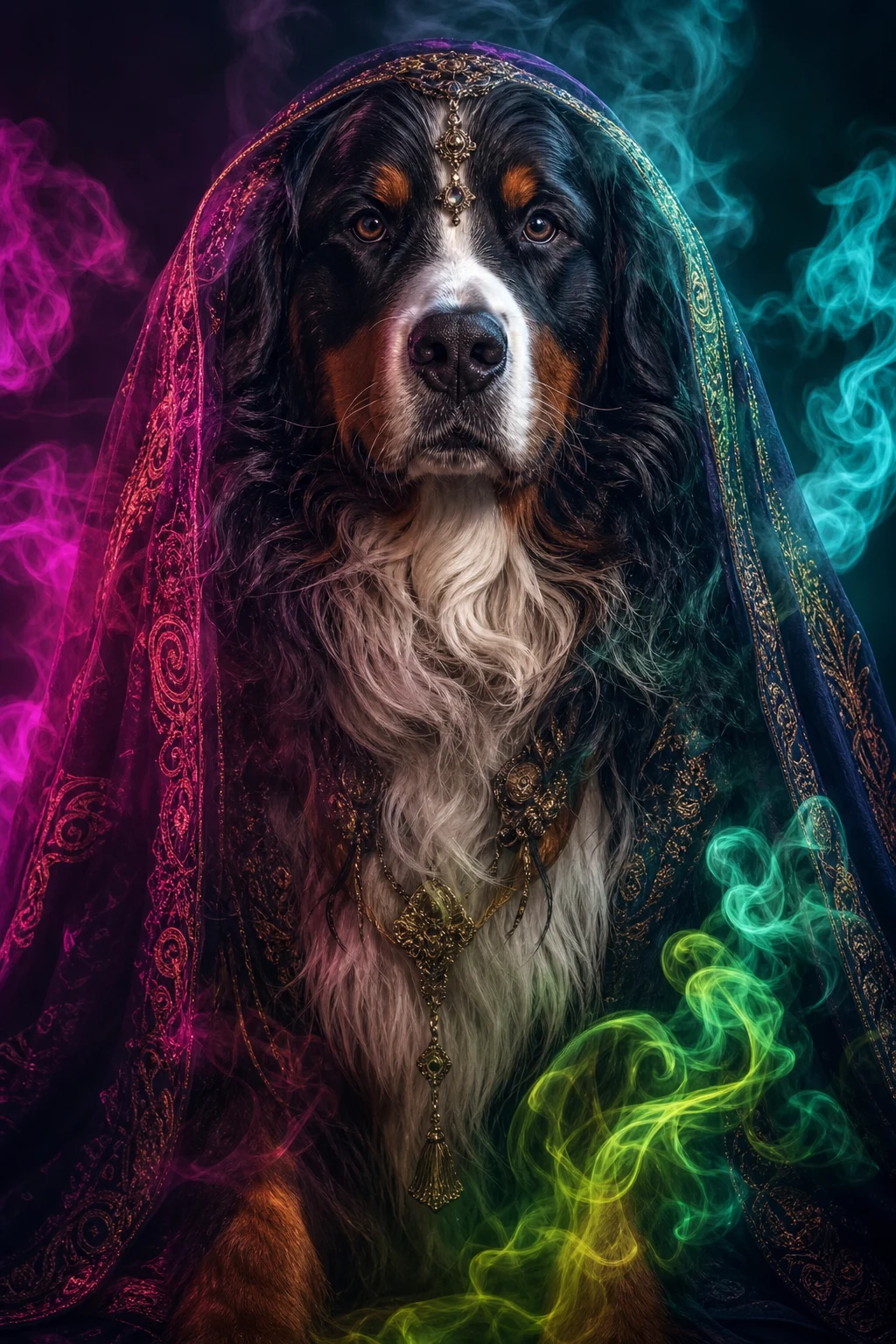Bram the Bernese Mountain Dog — Studio Canvas Realism pet portrait