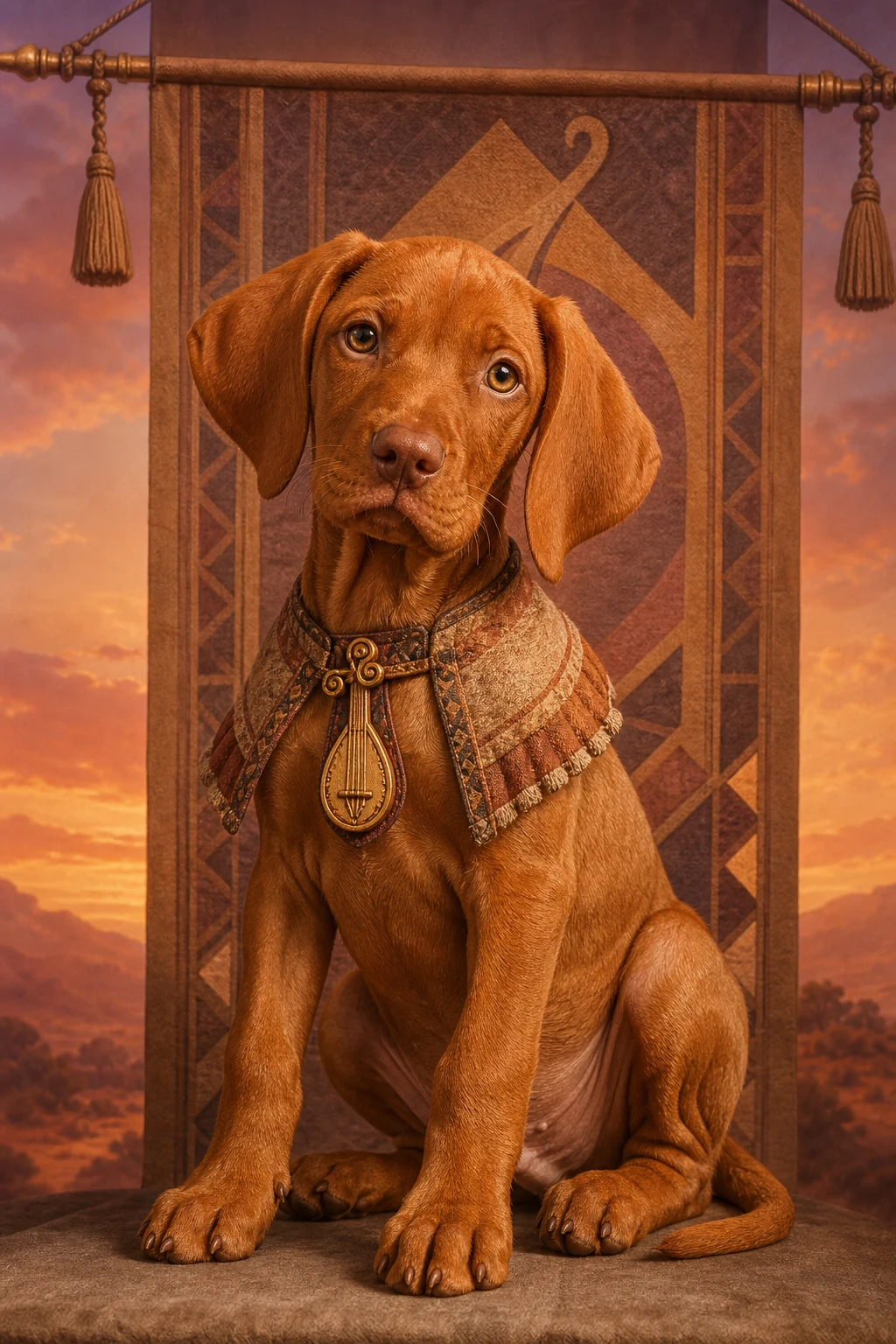 Pippa the Vizsla — Studio Canvas Realism pet portrait