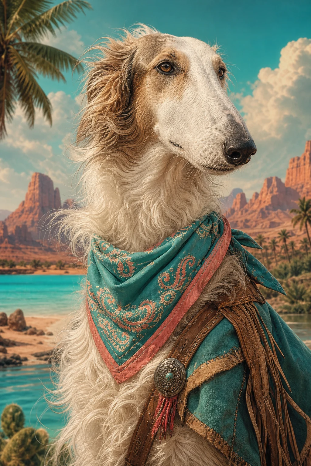 Nikolai the Borzoi — Studio Canvas Realism pet portrait