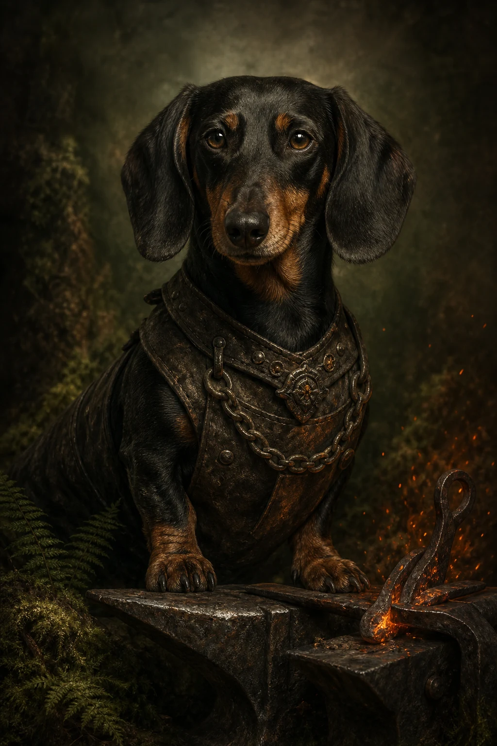 Otto the dachshund — Studio Canvas Realism pet portrait