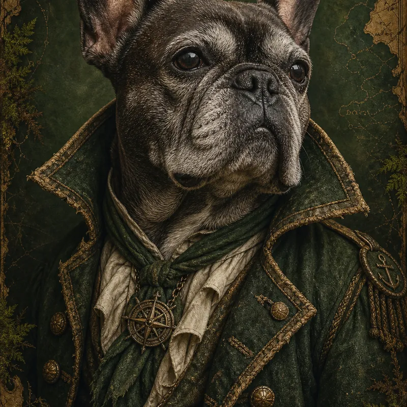 French Bulldog portrait — studio canvas realism