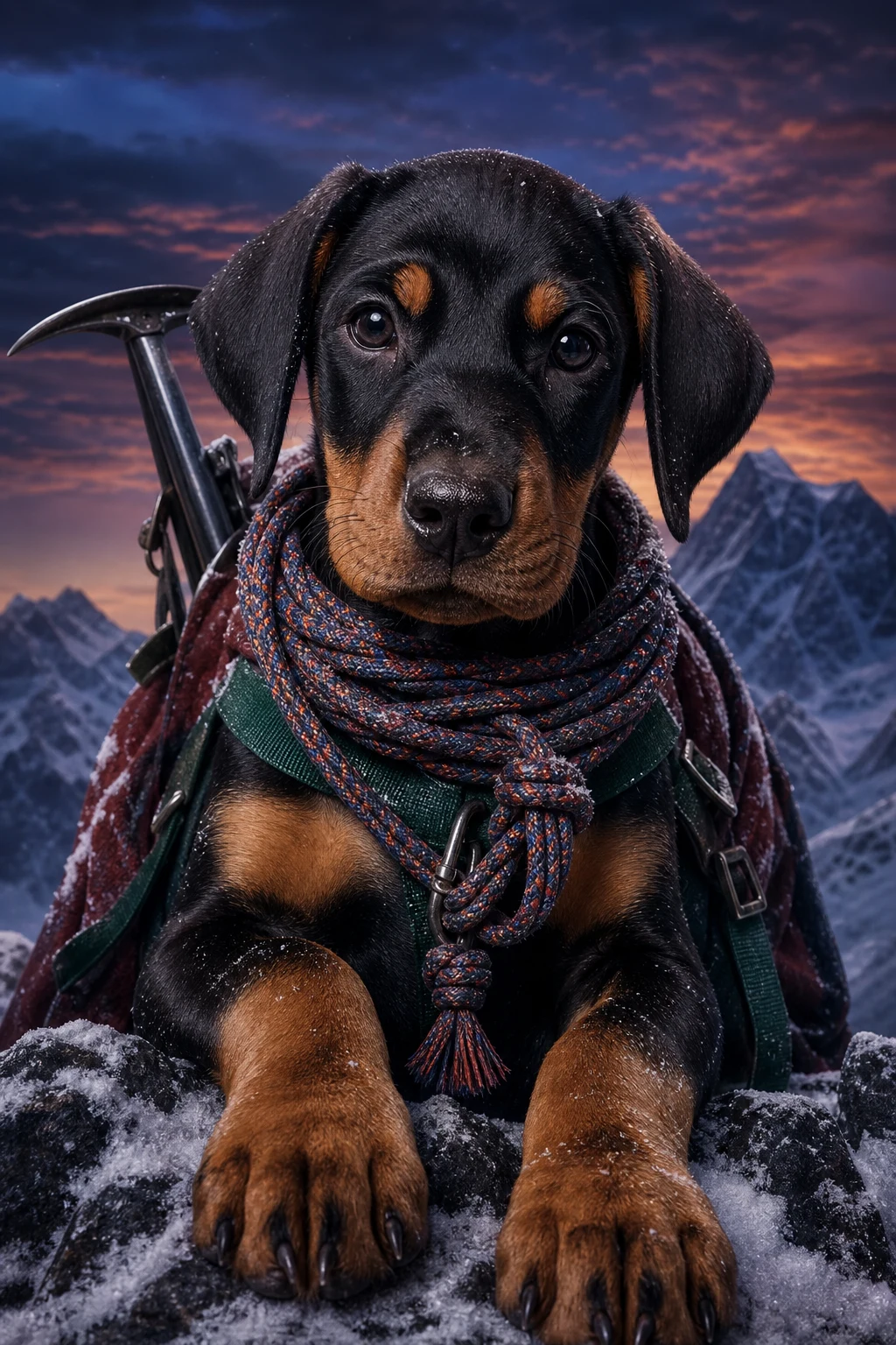 Vega the Doberman — Studio Canvas Realism pet portrait