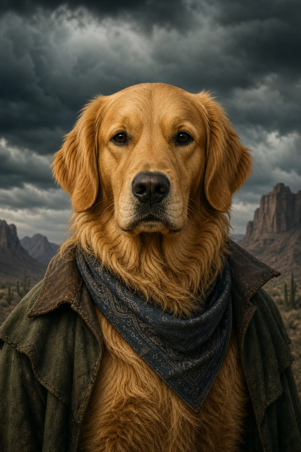 Marlow the Golden Retriever — Studio Canvas Realism pet portrait
