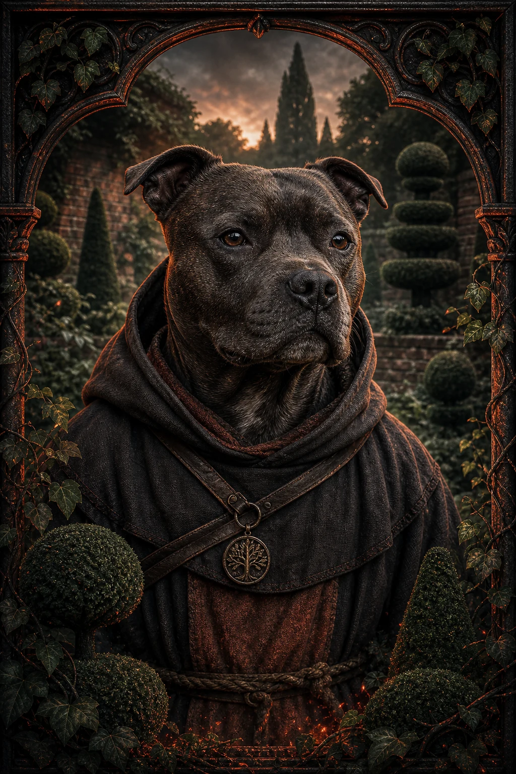 Mabel the Staffordshire Bull Terrier — Studio Canvas Realism pet portrait