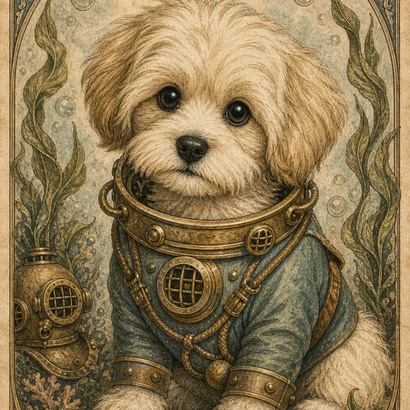 Havanese portrait — vintage victorian