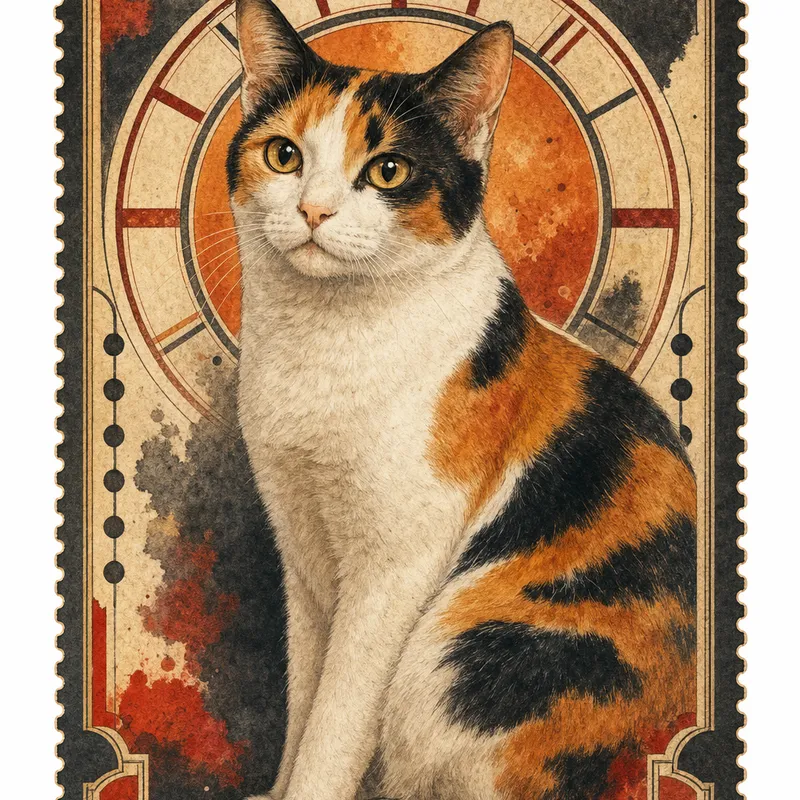 Calico Cat portrait — audubon naturalist